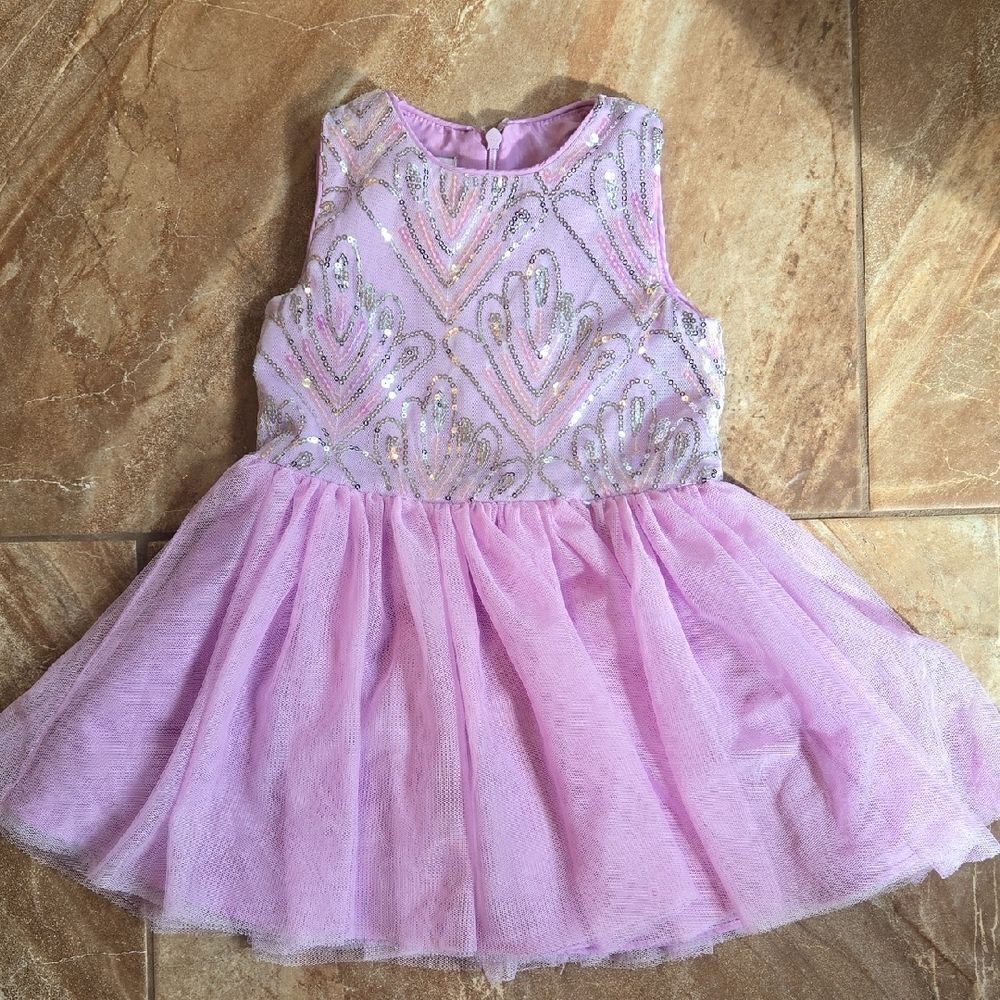 Piper & Julie Lavender and Silver Sequin Dress And Bloomers, SIZE 24 Months